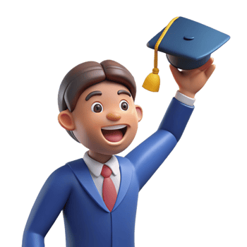 dramatic traditional Happy graduate, throwing graduation cap cap not fully visible , genuine png