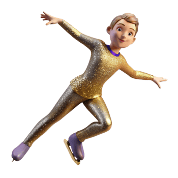 extraordinary creative Figure Skater Performing Spin Cutout with Elegant Rotation png