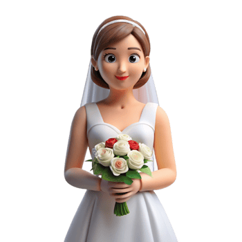 wonderful traditional Bride, holding bouquet bouquet not fully visible , original png