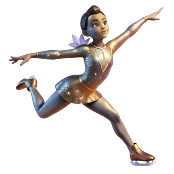 wonderful creative Figure Skater Spinning Gracefully Cutout with Elegant Pose professional png
