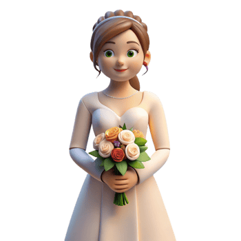 dramatic vintage Bride, holding bouquet bouquet not fully visible , high resolution png