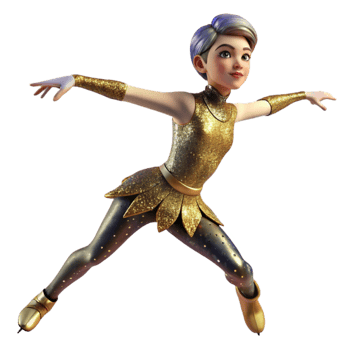 vibrant classic Figure Skater Striking a Pose Isolated Element with Graceful Lines high resolution png