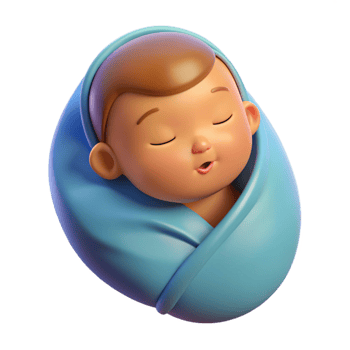 extraordinary rustic Sleeping baby, swaddled, peaceful expression, authentic png