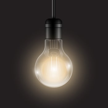 Realistic retro light bulb. Decorative vintage design edison lightbulb vector