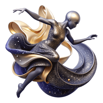 vibrant abstract Fluid Contemporary Dance Movement Isolated with Soft Lighting detailed png