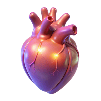 impressive traditional A single, human heart, glowing with magical energy high quality png