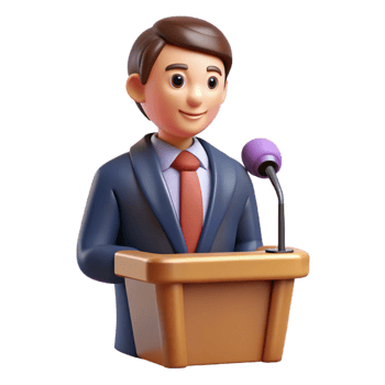 stunning classic Professional speaker with a microphone, authentic png