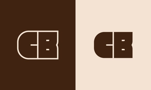 CB intersecting monogram logo design vector