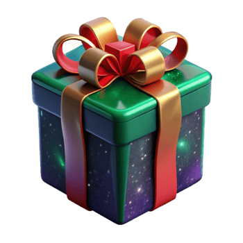 magnificent minimalist Gift Box Tied with Ribbon Red and Green Transparent Background high quality png