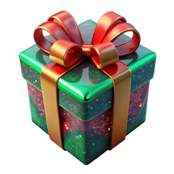 impressive rustic Gift Box Tied with Ribbon Red and Green Transparent Background genuine png