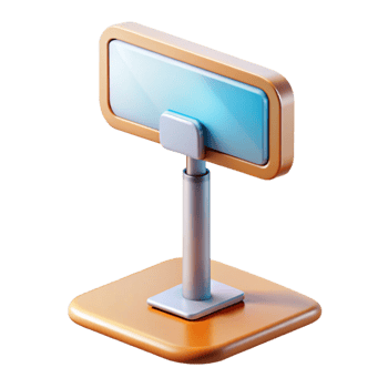elegant vintage A monitor stand with adjustable height premium png