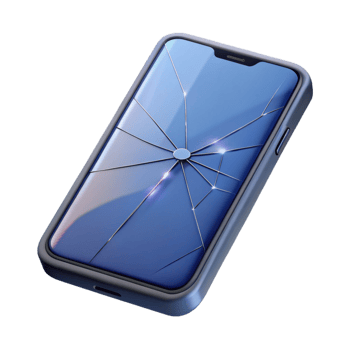 vibrant contemporary A broken smartphone screen, zoomed in on the cracks exclusive png