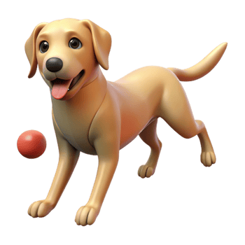extraordinary classic A playful Labrador retriever, fetching a ball original png