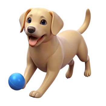 dramatic minimalist A playful Labrador retriever, fetching a ball 4K png