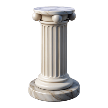 vibrant creative Classical column, fluted, marble, professional png