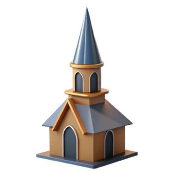 stunning minimalist Church steeple, tall, pointed, original png