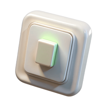impressive vintage Modern light switch, white, plastic, authentic png