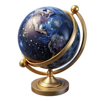 wonderful abstract Globe Top View Cutout with Stand png