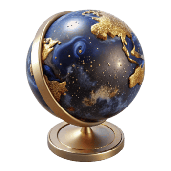 beautiful minimalist Globe Top View Cutout with Stand exclusive png