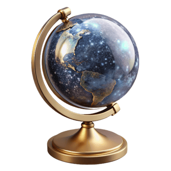 wonderful rustic Globe with Stand Angled View Transparent Cutout png
