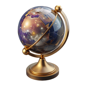 magnificent vintage Globe with Stand Angled View Transparent Cutout png