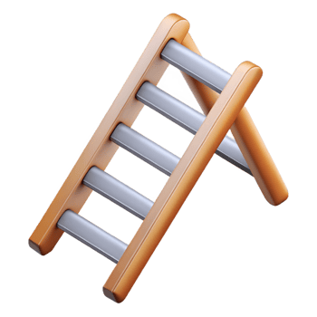 impressive classic Wooden ladder, extension ladder, aluminum, high quality png