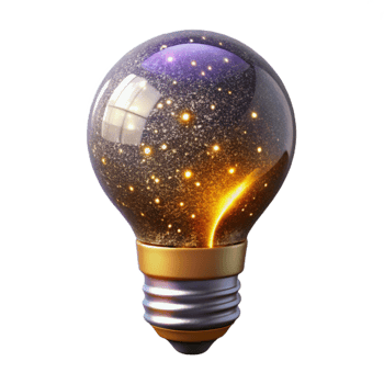 beautiful rustic Glowing Light Bulb Front View Isolated png