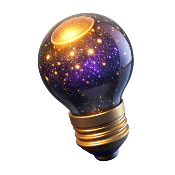 elegant minimalist Glowing Lightbulb Idea Concept Isolated high quality png
