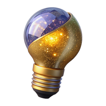 elegant artistic Glowing Light Bulb Side View Isolated genuine png