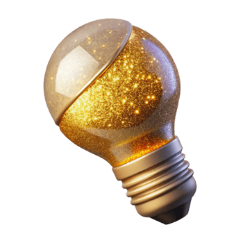 elegant abstract Glowing Light Bulb Side View Isolated professional png