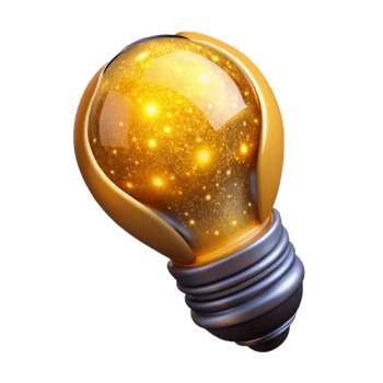stunning creative Glowing Light Bulb Yellow Hue Isolated original png