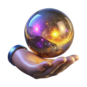extraordinary artistic Glowing Orb in Hand Isolated on Transparent Background high resolution png