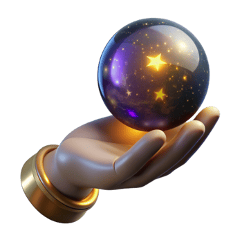 extraordinary vintage Glowing Orb in Hand Isolated on Transparent Background detailed png