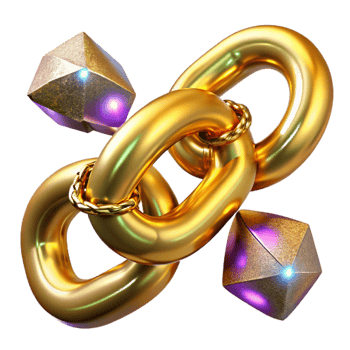 beautiful contemporary Gold Chain Link Thick Cutout authentic png