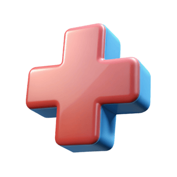 elegant modern A single, stylized medical cross icon detailed png