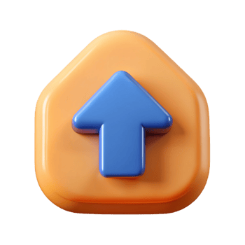 vibrant artistic A single, stylized upload icon detailed png