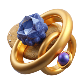 dramatic modern Golden Ring Top Angle Cutout with Diamond professional png
