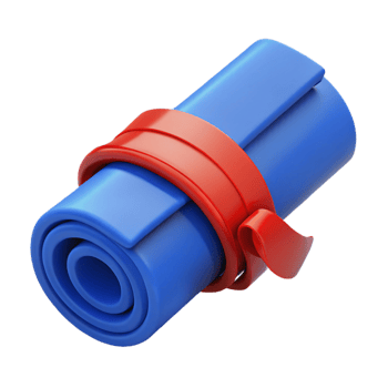 impressive abstract Blueprints rolled up and tied with a red ribbon, premium png