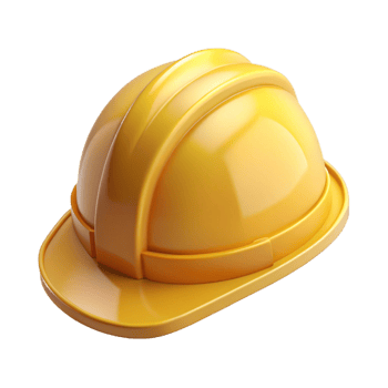 vibrant contemporary Construction hard hat, yellow, high resolution png