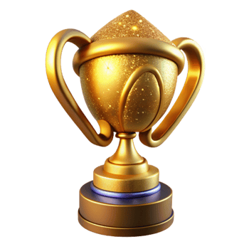 elegant traditional Golden Trophy Award Shiny Finish Transparent Background professional png