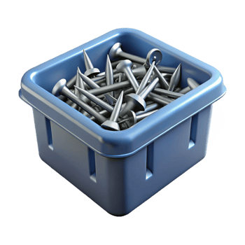 extraordinary rustic Box of nails, galvanized, authentic png