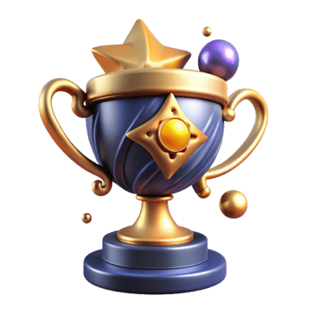 vibrant vintage Golden Trophy with Star Design Isolated on Transparent Background detailed png