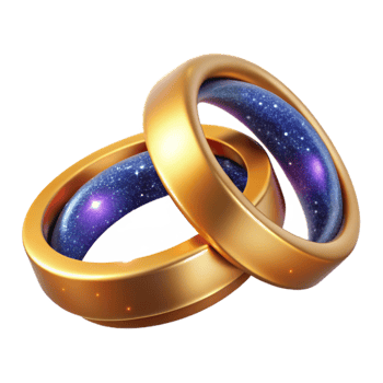 elegant modern Golden Wedding Rings Top Angle Isolated professional png