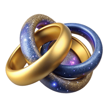 magnificent minimalist Golden Wedding Rings Top Angle Isolated high resolution png