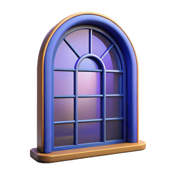 extraordinary contemporary Modern window, arched, high quality png