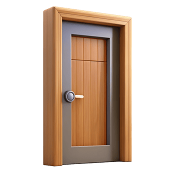 elegant artistic Contemporary door, wooden, high resolution png