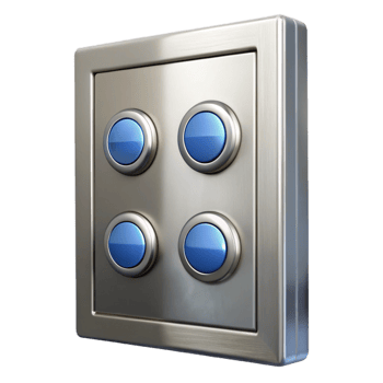 impressive traditional Elevator button panel, stainless steel, genuine png