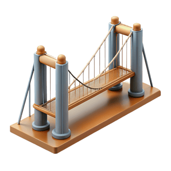 extraordinary classic Bridge section, suspension bridge, original png