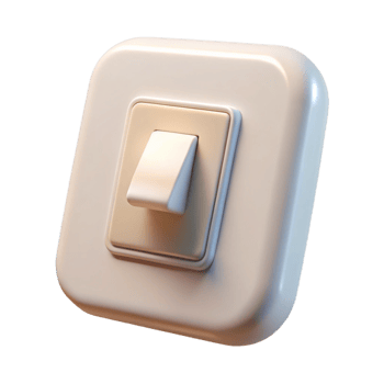 stunning rustic Light switch, white, 4K png