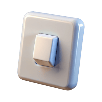 elegant modern Light switch, white, high quality png
